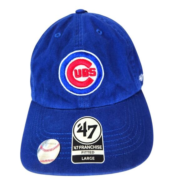 NEW 47 Chicago Cubs Embroidered Logo Cotton Baseball Cap Large - Picture 1 of 6